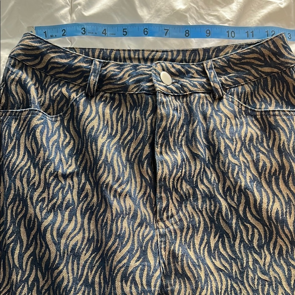 Papermoon Blue and gold Wide Leg Pants